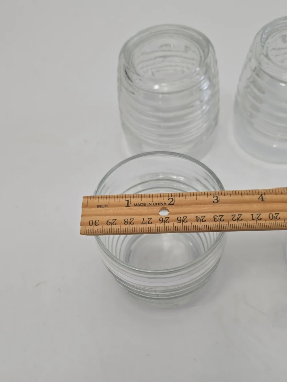 Vintage Anchor Hocking Set Of 4 Park Avenue Clear On The Rocks Glasses Ribbed